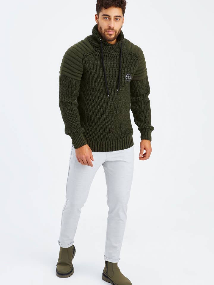 Leif Nelson GmbH - Wholesale Knit Sweater - Men's - Men's Knit Sweater Chunky Knit Shawl Collar LN-523526
