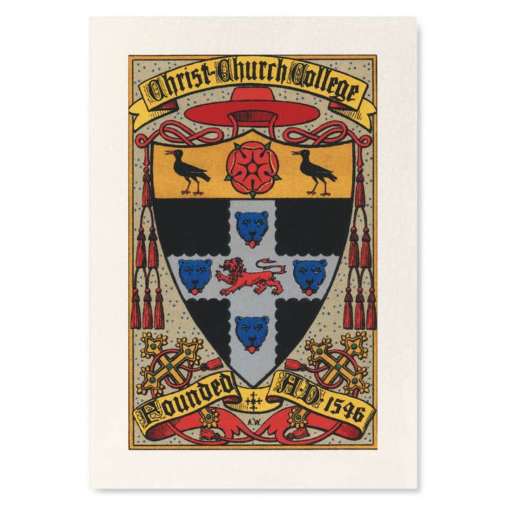 CHRIST CHURCH COLLEGE CREST (1869): Målning Konsttryck för wholesale av Ezen Trade