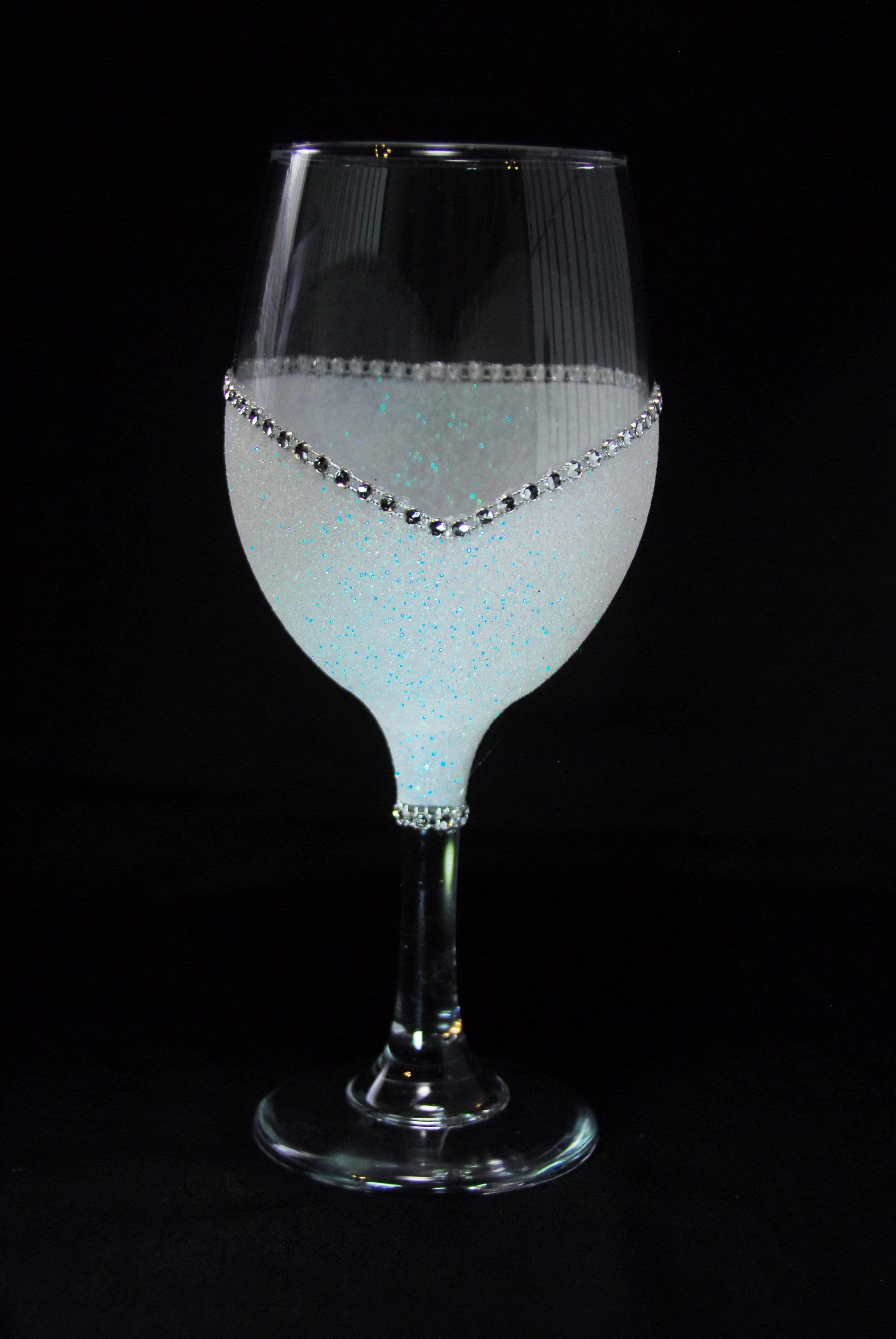 WineyBitches.Co - Wholesale Wine Glass - Bride (Wedding Rings Design) – Handmade Bling Wine Glass (Wedding Party Collection)1