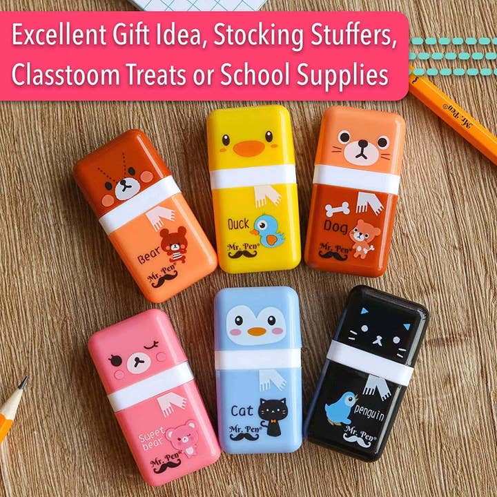 Mr. Pen - Wholesale Eraser - Kids - Mr. Pen- Erasers for Kids, 6 Pack