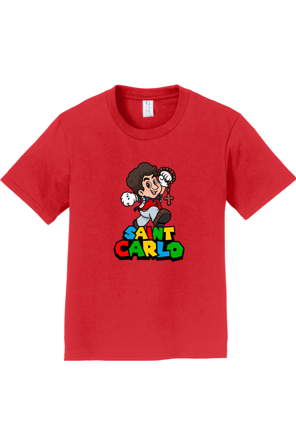 Sock Religious - Wholesale Screen Printed T-Shirt - Kids - Super St. Carlo Acutis Youth T-Shirt6