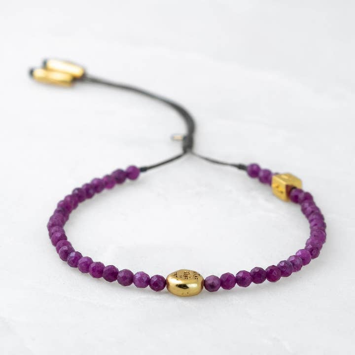 PRECIOUS MALA Bracelet - Ruby, Golden Mani for wholesale by Roseparo