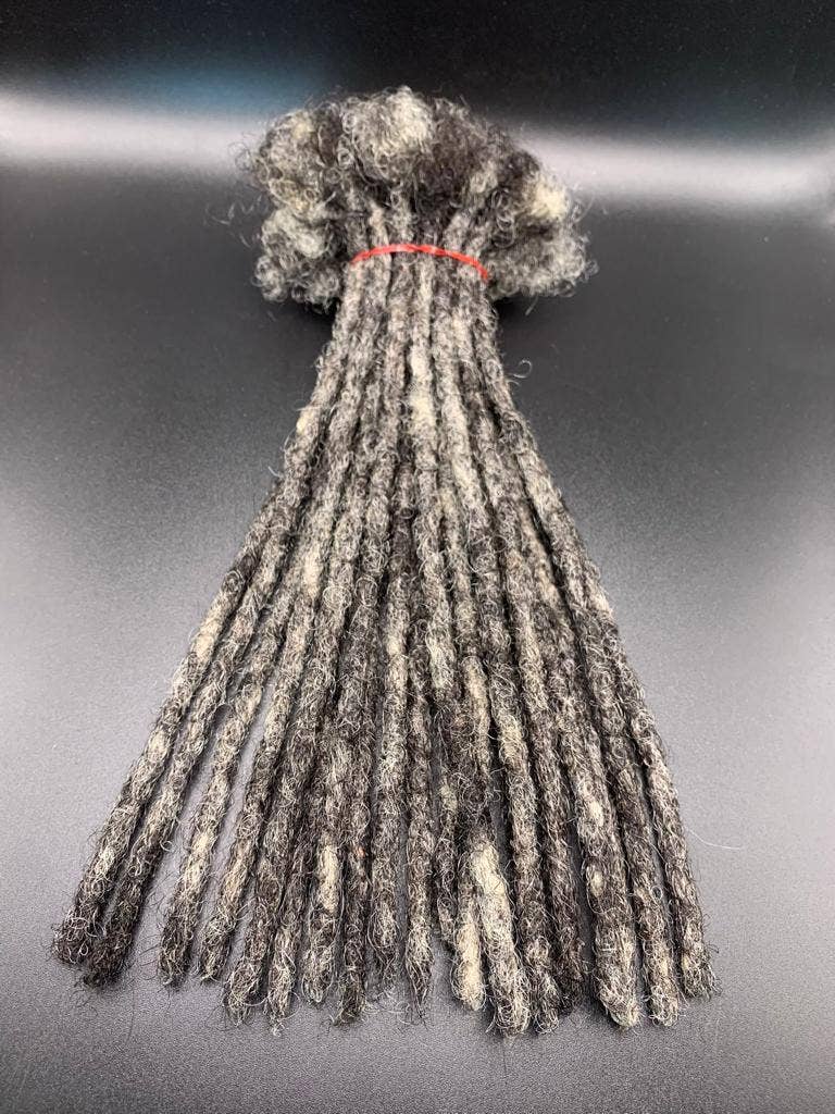 Elimicah - Wholesale Hair Extensions - Salt and Pepper Handmade Dreadlock  100% Human hair Extensio3