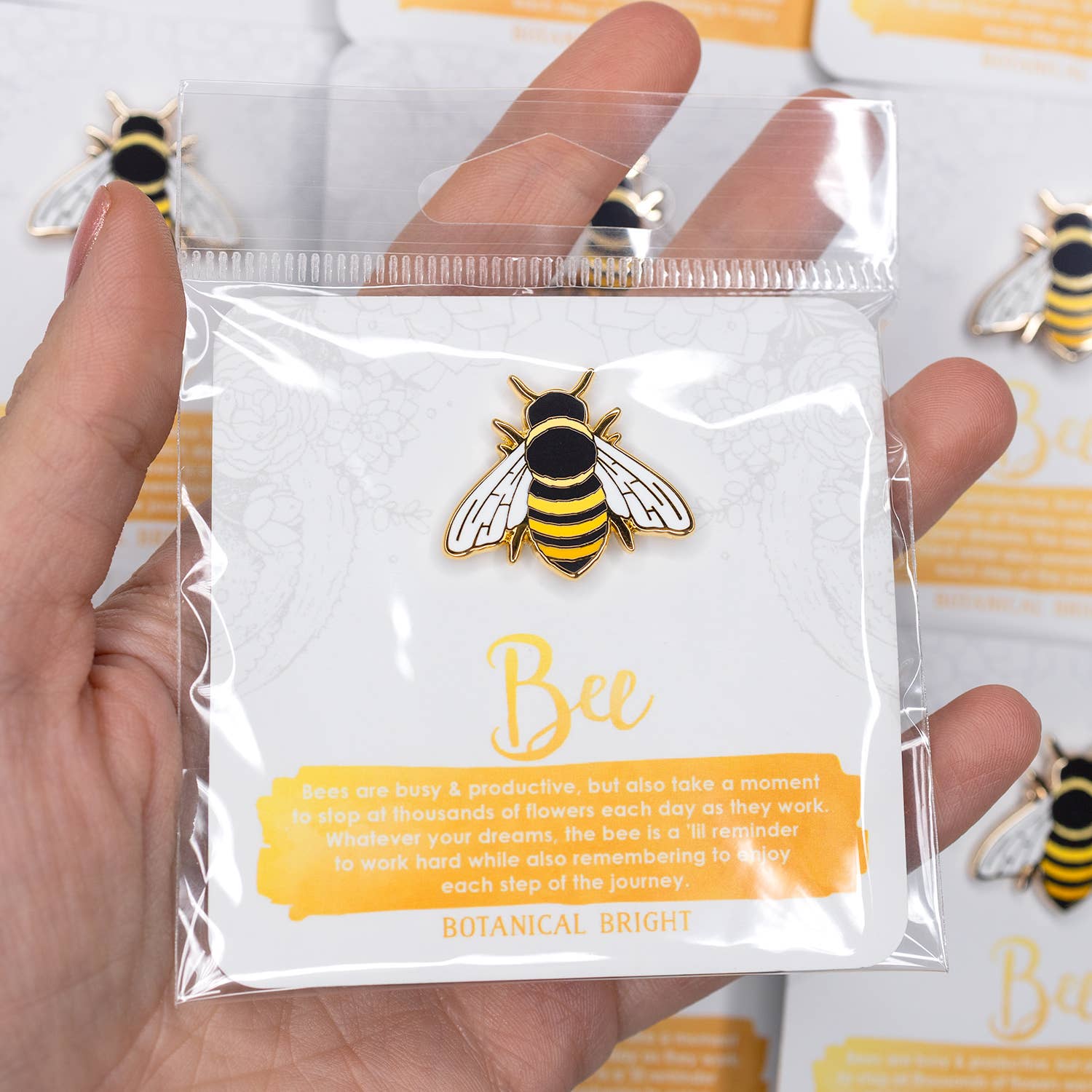 Botanical Bright - Wholesale Lapel Pin/Button - Bee Enamel Pin2