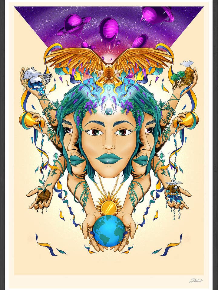 Gaea Scifi Portrait Impressão artística por atacado de The Underdog Print Shop