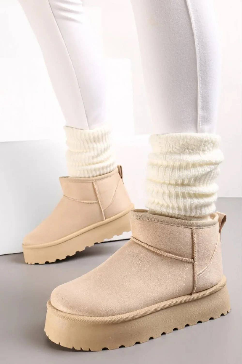 No Doubt Shoes - Wholesale Boots - Women's - ULTRA MINI PLATFORM FAUX FUR LINED ANKLE BOOTS1