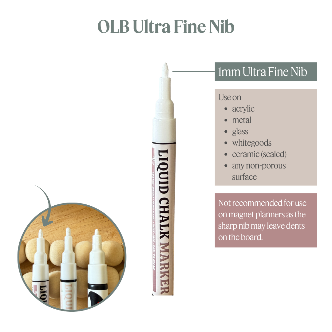 Organising Life Beautifully - Wholesale Marker - Liquid Chalk Marker • White • Smudge-Free, Easy-Wipe Chalk Pen1