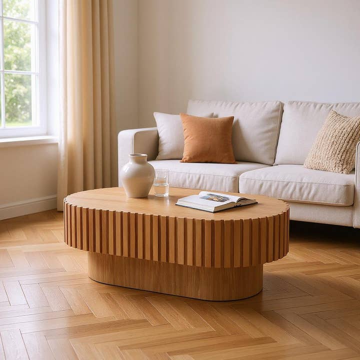 HOMYCASA DESIGN INC - Wholesale Coffee Table - Modena 43.7" Oval Wooden Coffee Table2