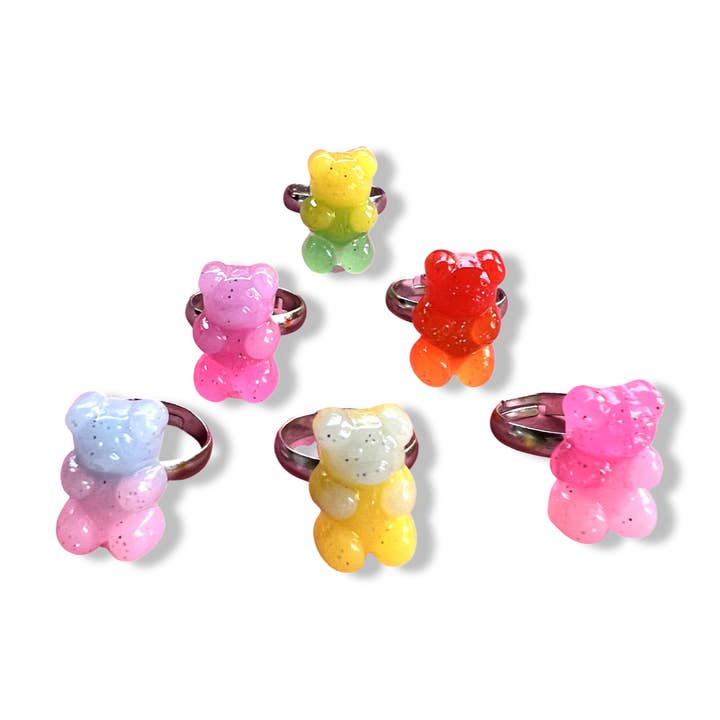 Pop Cutie Accessories & Gifts - Wholesale Cocktail/Statement Ring - Pop Cutie Colorful Gummy Bear Kids Rings