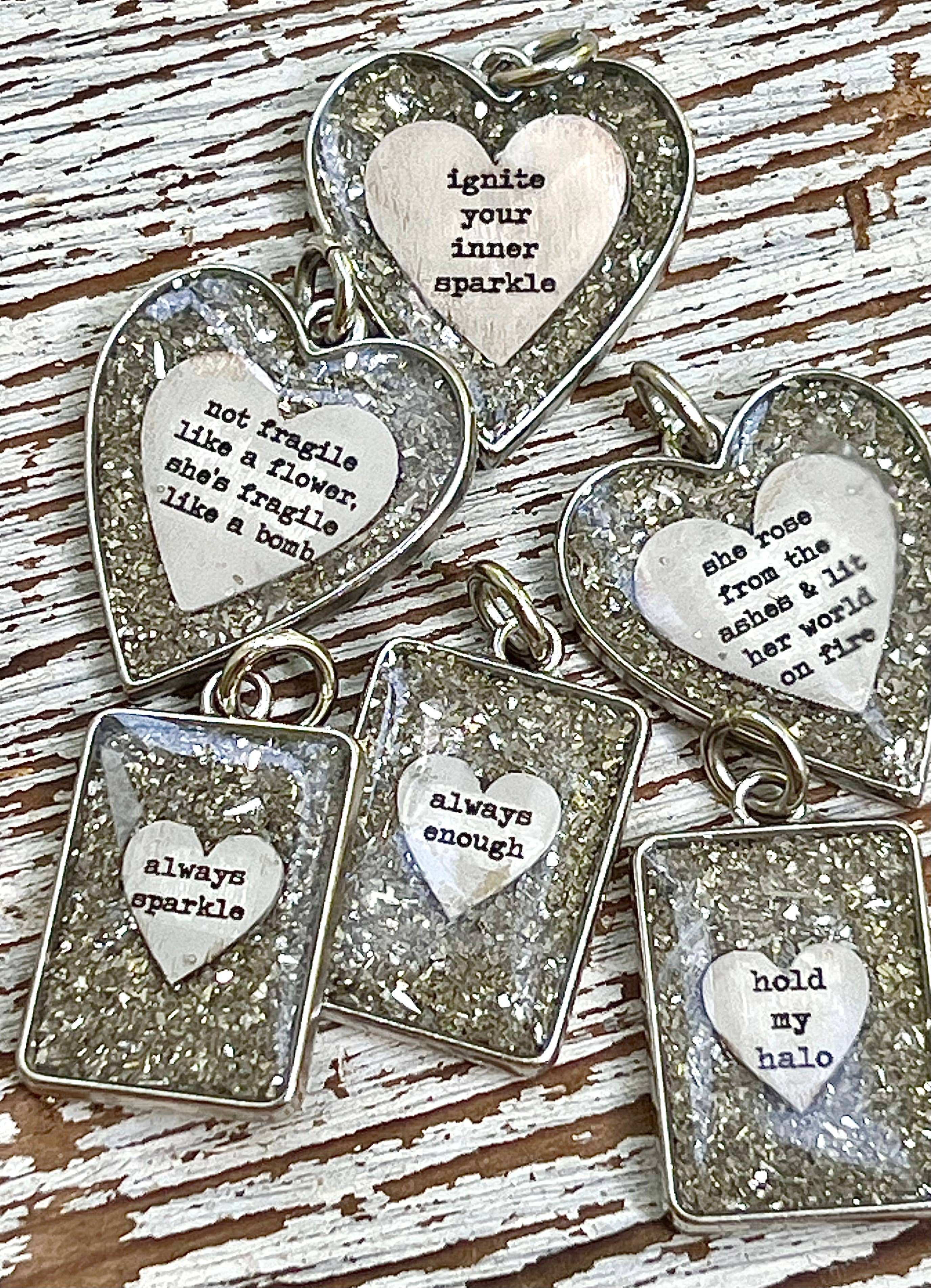 UnfiniSHEd – wholesale Pendant/charm necklace – Not fragile like a flower Silver Heart Necklace5