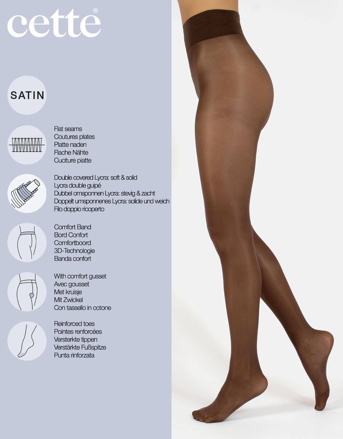 Cette - Vente Collants – femme - Collant semi-opaque, finition satinée, tailles 40DEN jusqu'au 4XL23