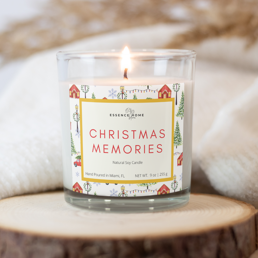Essence Home Miami - Wholesale Jar/Filled Candle - Christmas Memories Candle 9 oz Soy Candle2