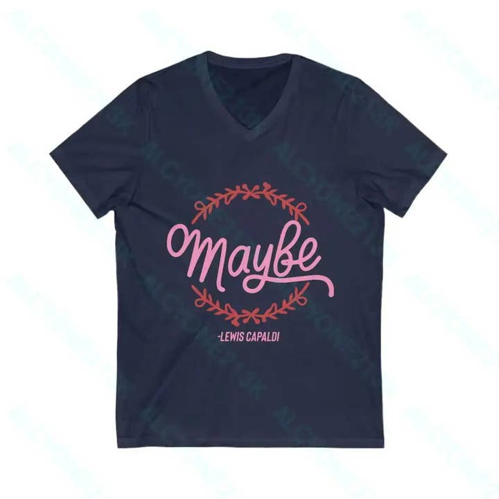 Camiseta Lewis Capaldi Unissex de manga curta com decote em V por atacado de Alcyone213k