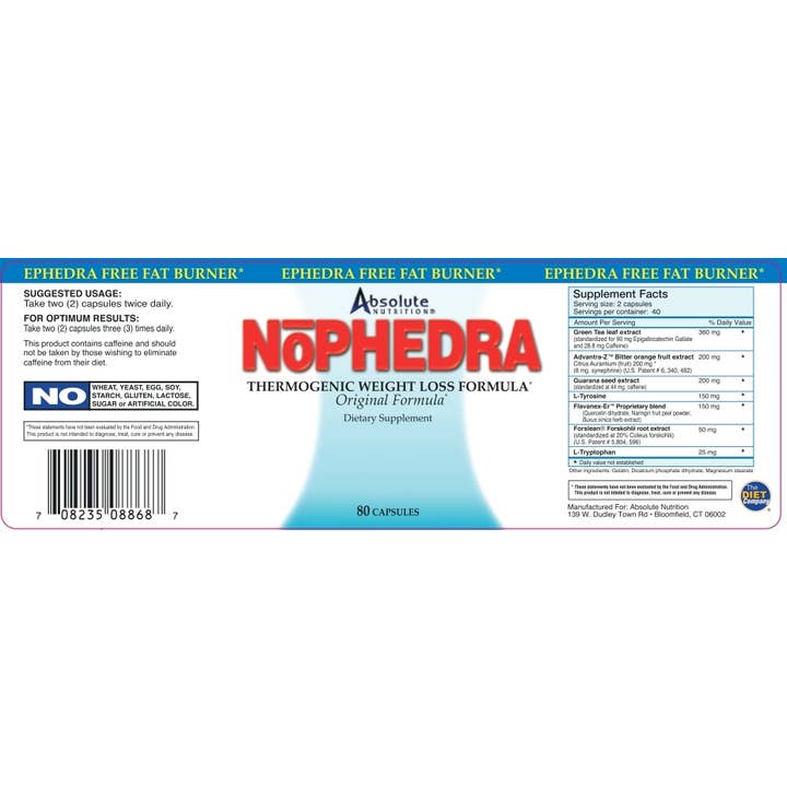 Absolute Nutrition - Wholesale Oral Supplement/Vitamin - Nophedra 80ct