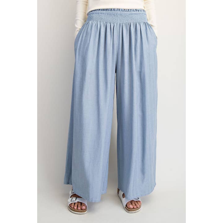 PANTALON LARGE EN MÉLANGE DE LIN pour la vente par COTIERRA