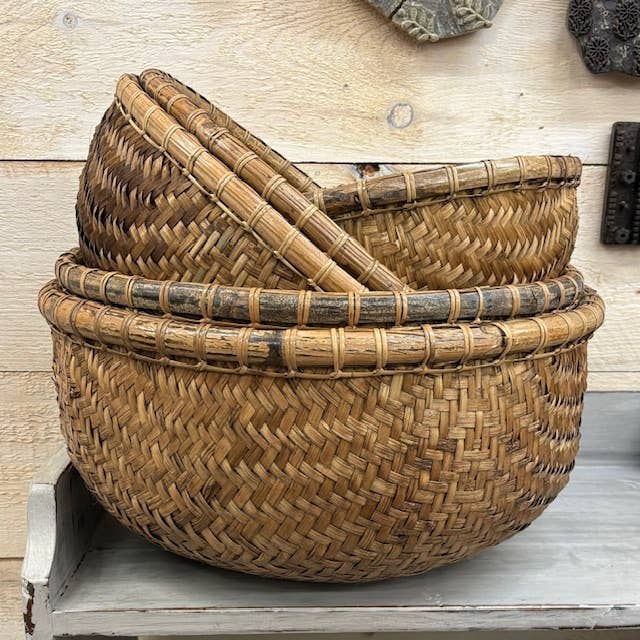 Asia West - Wholesale Basket - Baskets-Nesting Set of 5 (14"w to 19"w)5