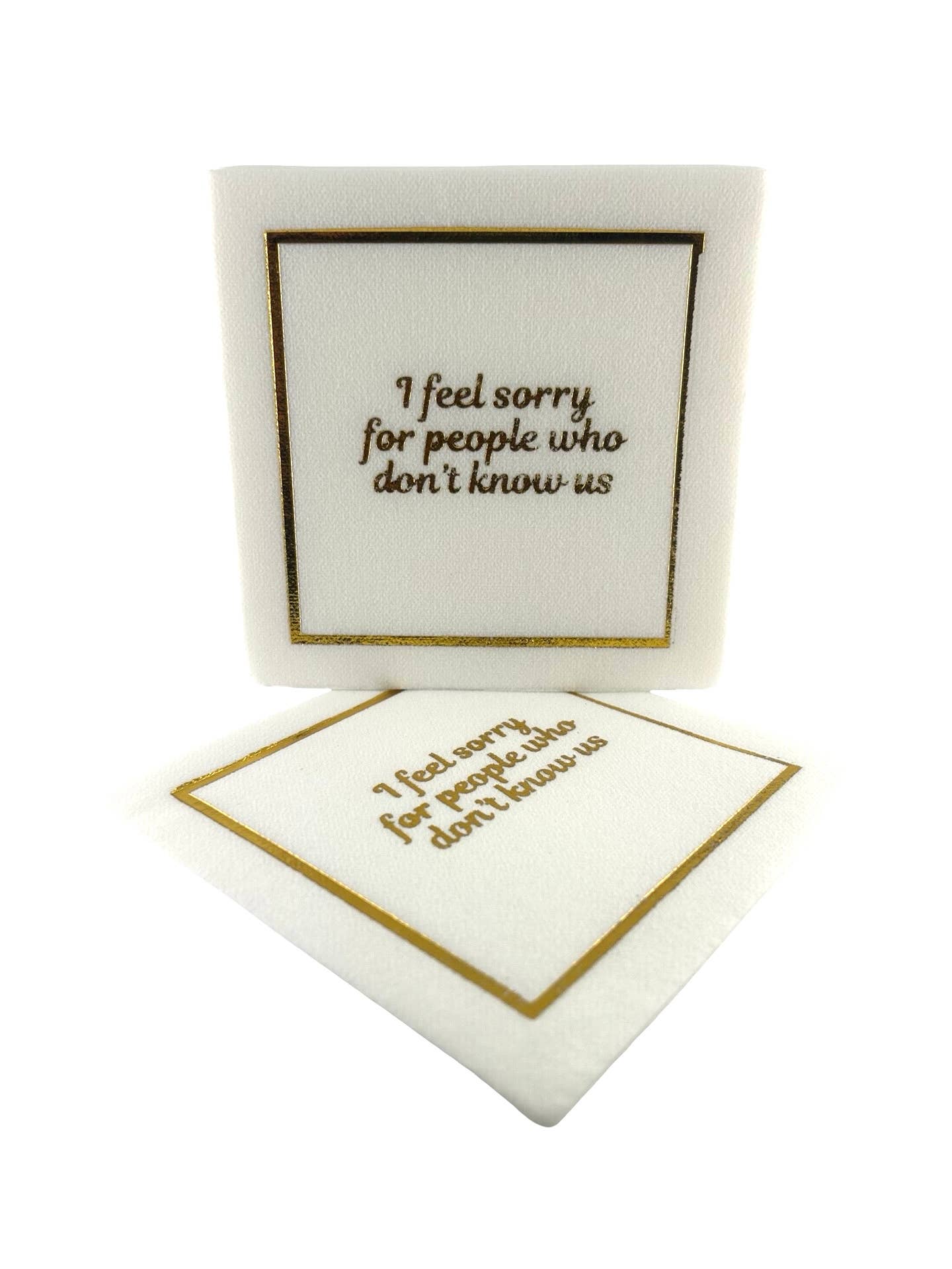 Maven Home - Wholesale Disposable Napkin - Linen-Feel Cocktail Napkins, Feel Sorry2