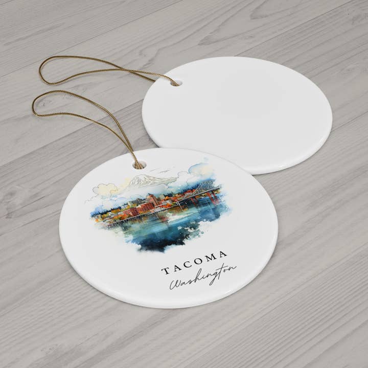 Premium Travel Art - Wholesale Ornament - Tacoma Souvenir Ornament | One-Sided Print | Matte1