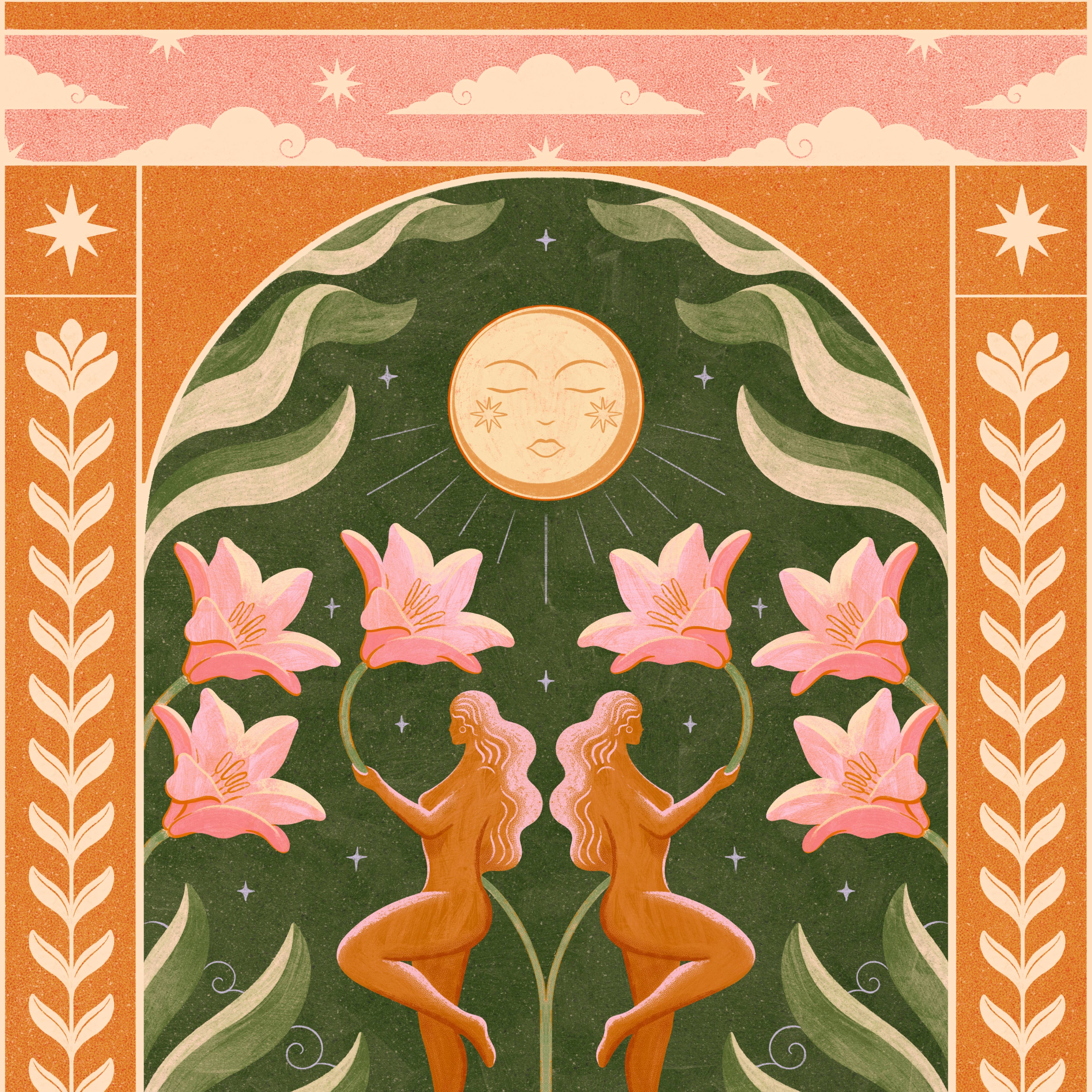 Nïma Nïma Studio – wholesale Art print – ‘Fleurs De La Nuit’ (Alternative) Celestial Floral Art Print2