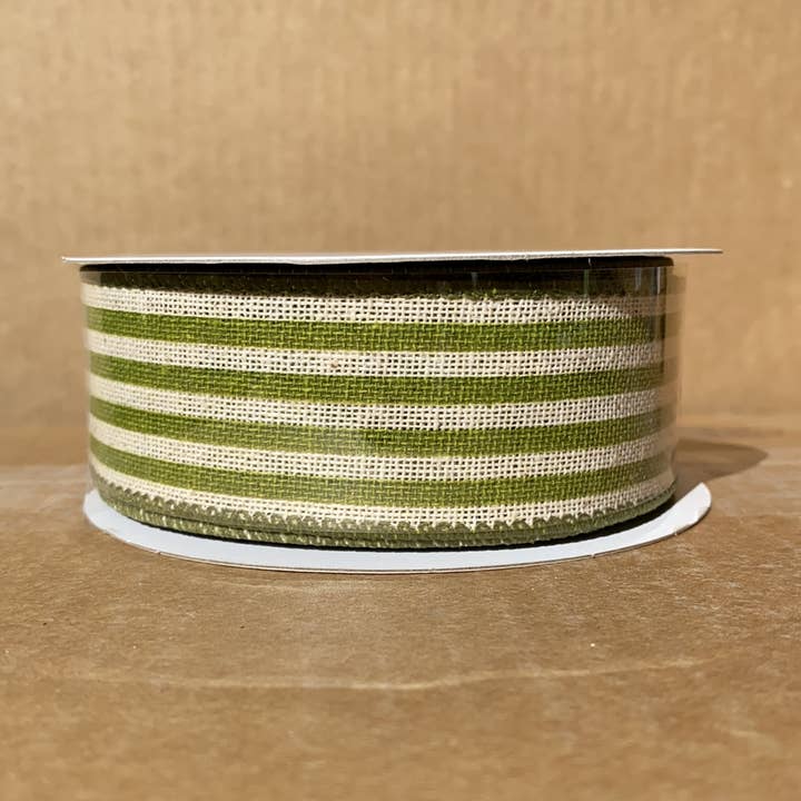 IVORY CNVS/KIWI CABANA STRPS, 1.5"X10Y Q817109-29 for wholesale by DecoExchange