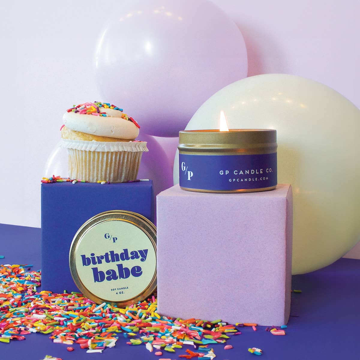 GP Candle Co. - Wholesale Travel Candles - Birthday Babe Just Because 4 oz. Candle Tin4