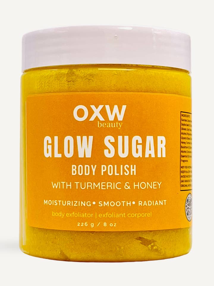 Glow Sugar Turmeric & Honey Body Scrub for wholesale by OXW Beauty