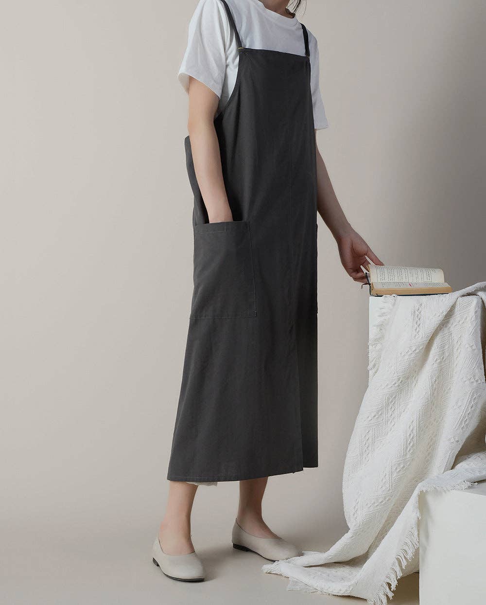 Gohobi （We cover U.S. import duties） - Wholesale Apron - Gohobi Korean Cotton-Linen Adjustable Apron7
