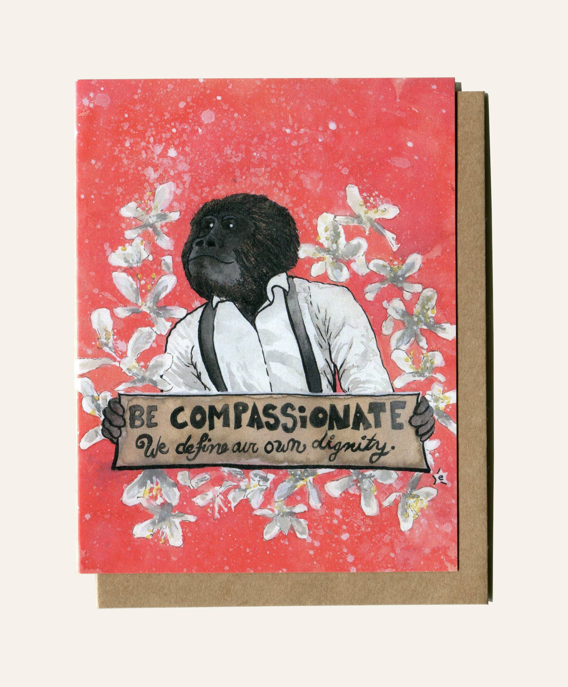 Darling Illustrations - Wholesale Friendship Card - Gorilla, Endangered Animal Series - Greeting Card