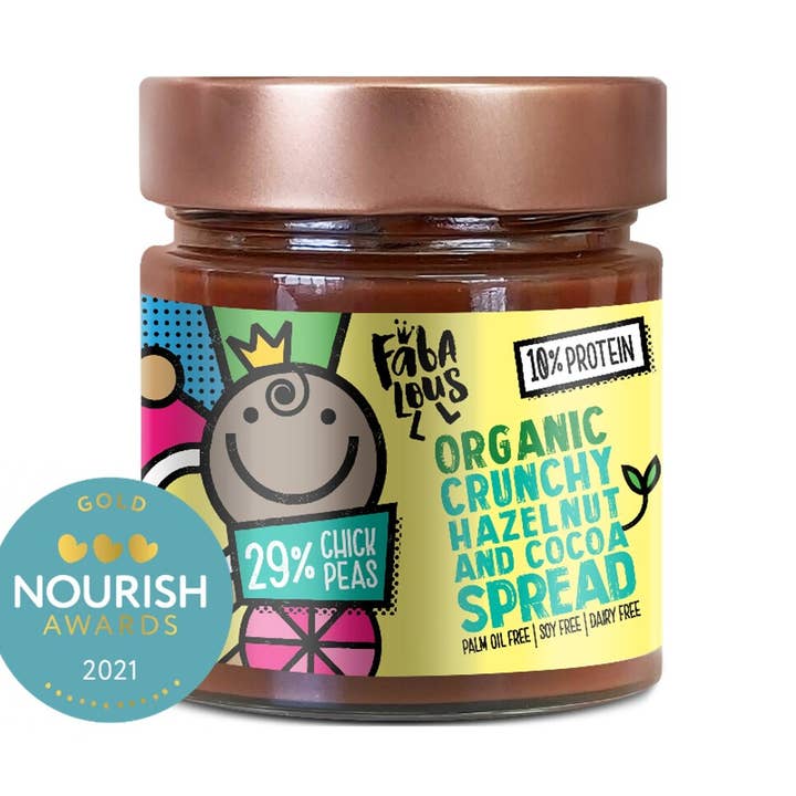 Fabalous Crunchy Hazelnut and Cocoa Chickpea Spread (200g) for wholesale by Gourmica