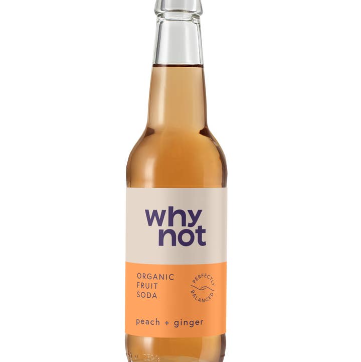 Why Not Soda - Wholesale Soda/Carbonated Drink - Peach + Ginger - Organic Fruit Soda (bottle)0