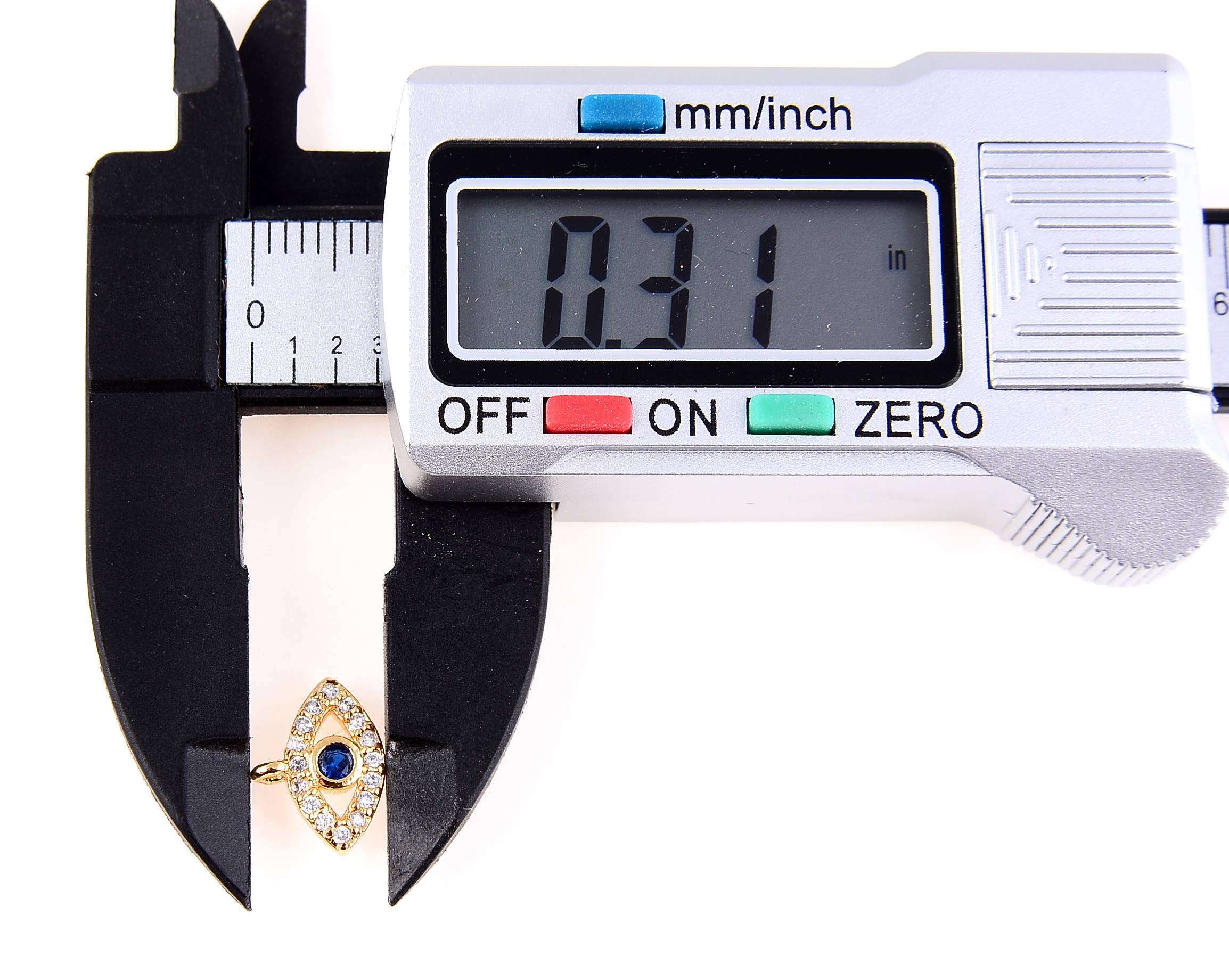 Beads Creation - Venta al por mayor Abalorios/colgantes individuales - Colgante de Amuleto de Ojo Turco con Micro Pavé de CZ Negro y CZ Zafiro10