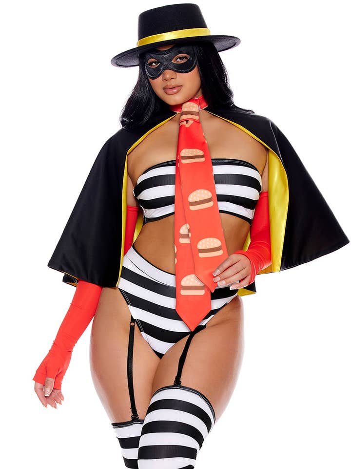 Multicolore Déguisement de personnage sexy de Burger Bandit en vente sur Faire0