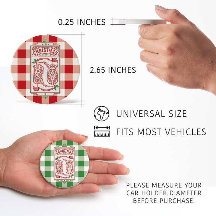 White Car Coaster 2-Pack Kalia Lane-Western Christmas for wholesale on Faire5