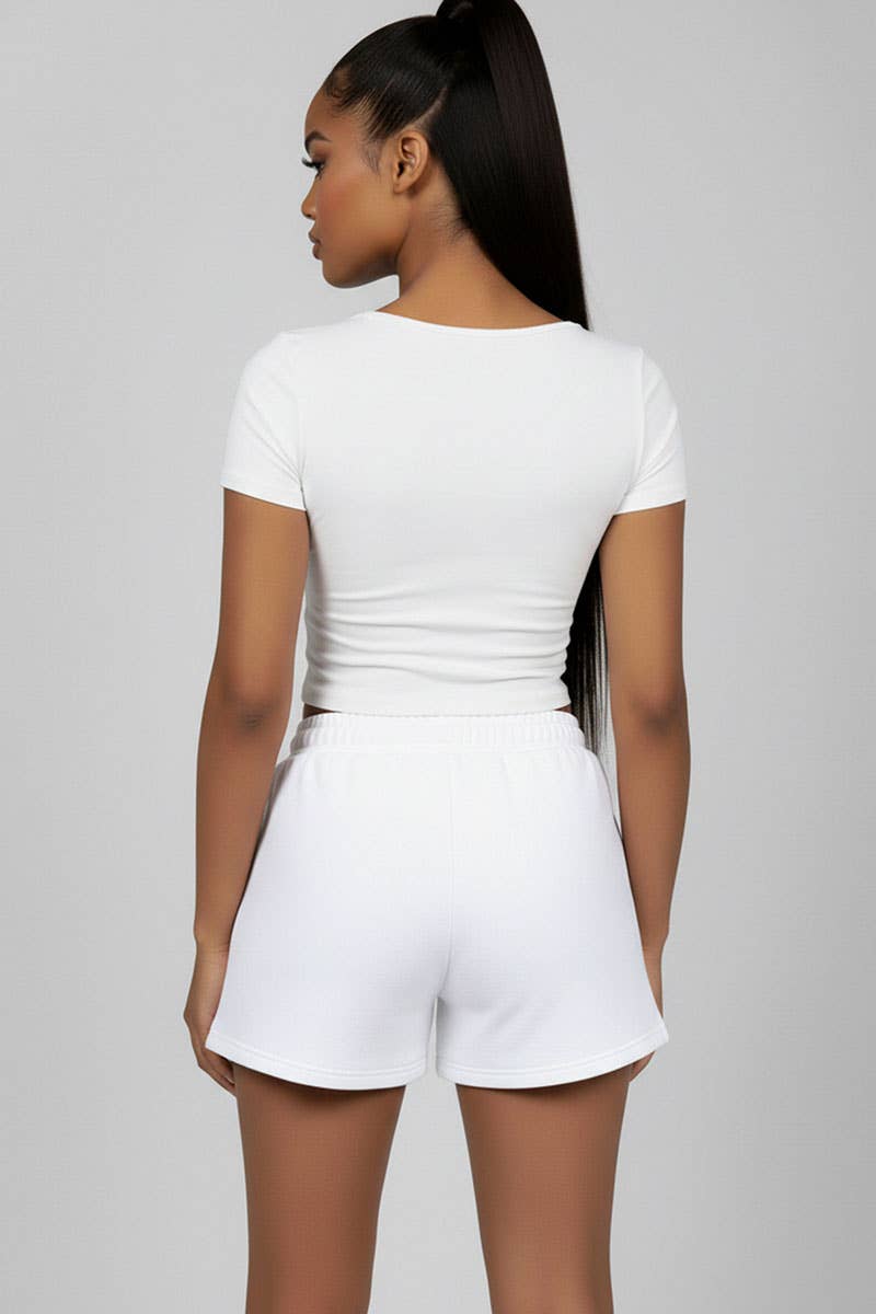 CAPELLA APPAREL - Wholesale Korte broeken - Dames - French Terry korte broek met verstelbare tailleband11