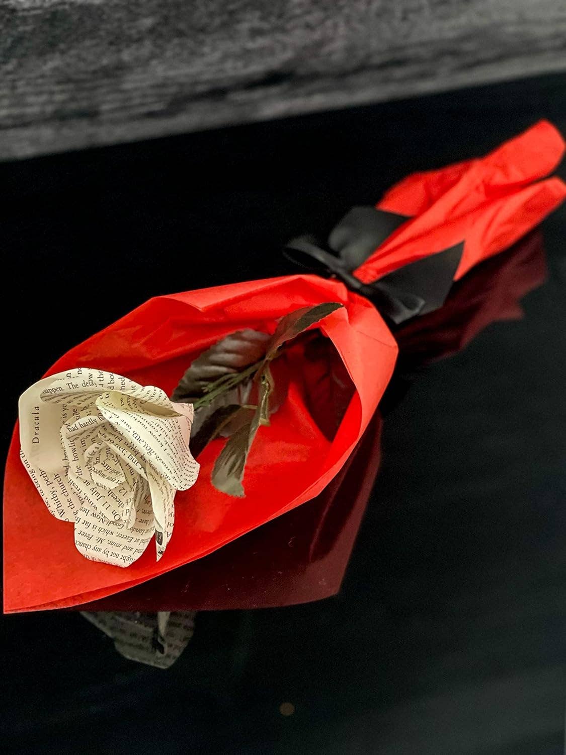 Literary Blooms – wholesale Artificial flowers – Handmade Dracula Paper Flowers–Roses made from Upcycled Book10