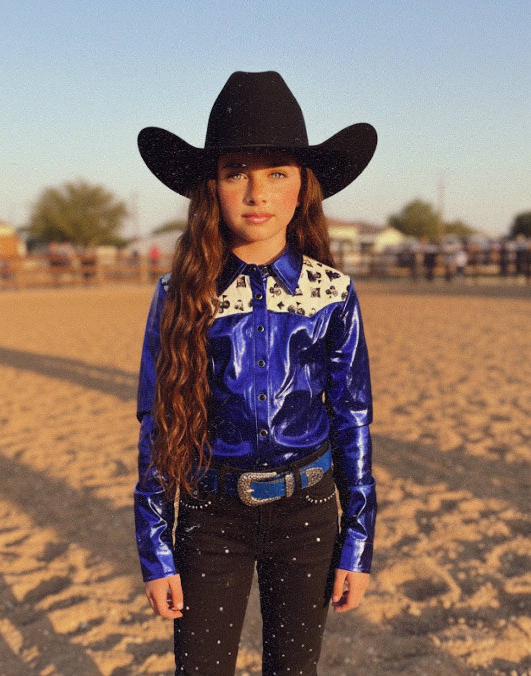 Neon Spur LLC - Wholesale Button Down Shirt - Kids - Girls Royal Flush Pearl Snap Rodeo Shirt0