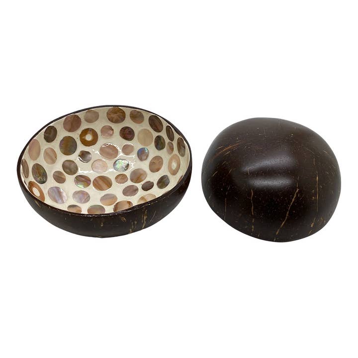 VIE - Wholesale Decorative Plate/Dish/Bowl - Hand-Painted Coconut Bowls, Lacquered, Set of 255