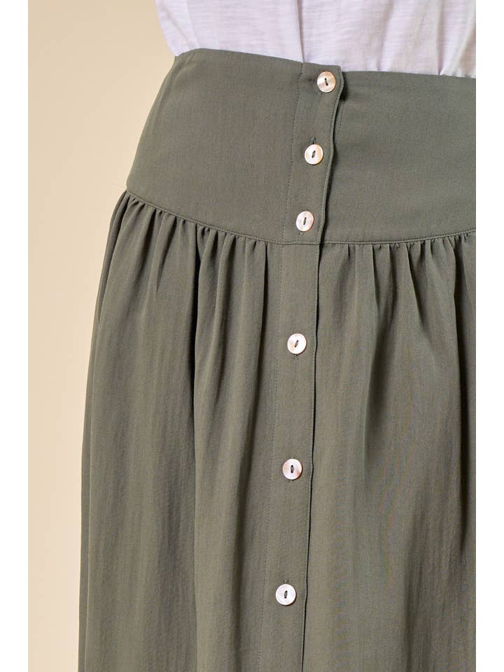 Doe and Rae - Vendita all'ingrosso Gonna - Donna - Gonna posteriore elasticizzata con bottoni sul davanti - 6366S8