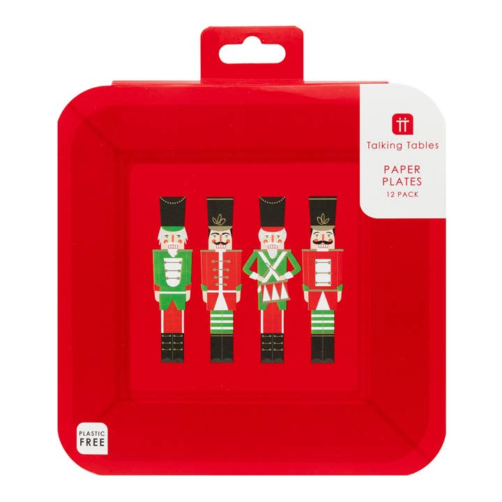 Nutcracker Design Christmas Plates | 12 Pack | Xmas Plate | for wholesale by Talking Tables USA