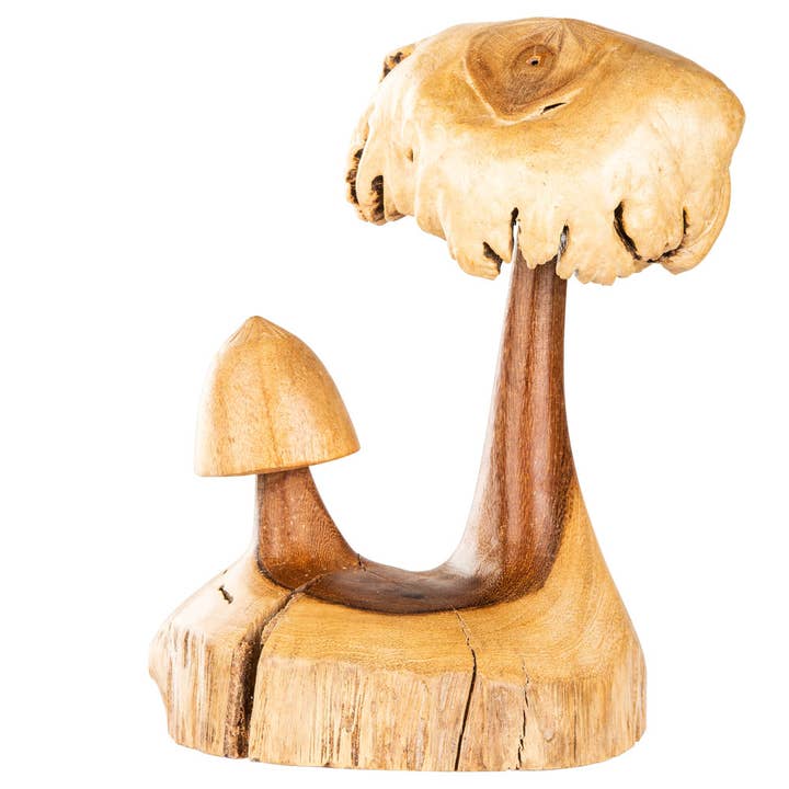 Benjamin International - Wholesale Decorative Tabletop Object - WOODEN DOUBLE MUSHROOMS1
