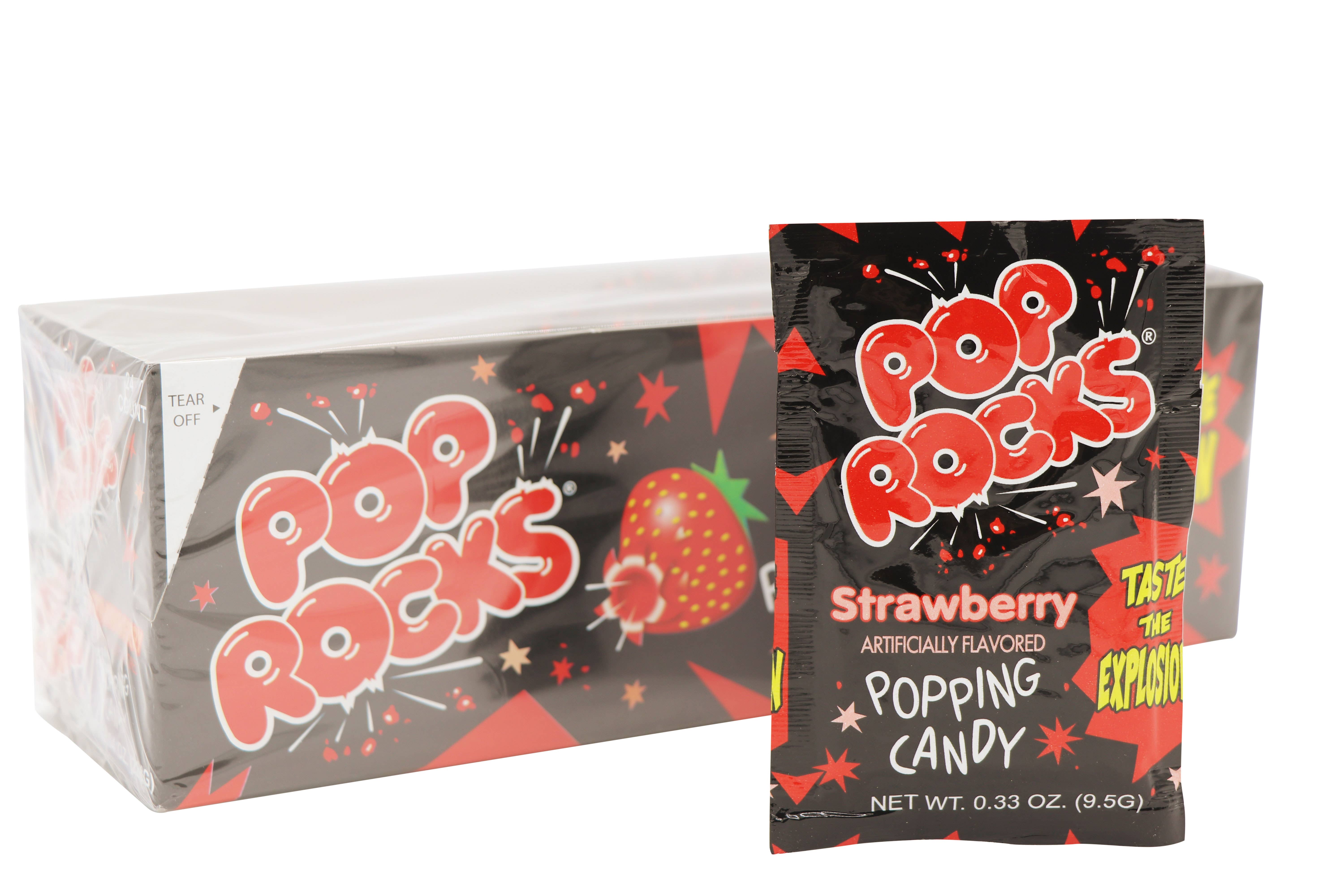 Grandpa Joe's Candy Shop - Wholesale Boiled sweets - Pop Rocks, Strawberry, 0.33oz, 24Ct Case