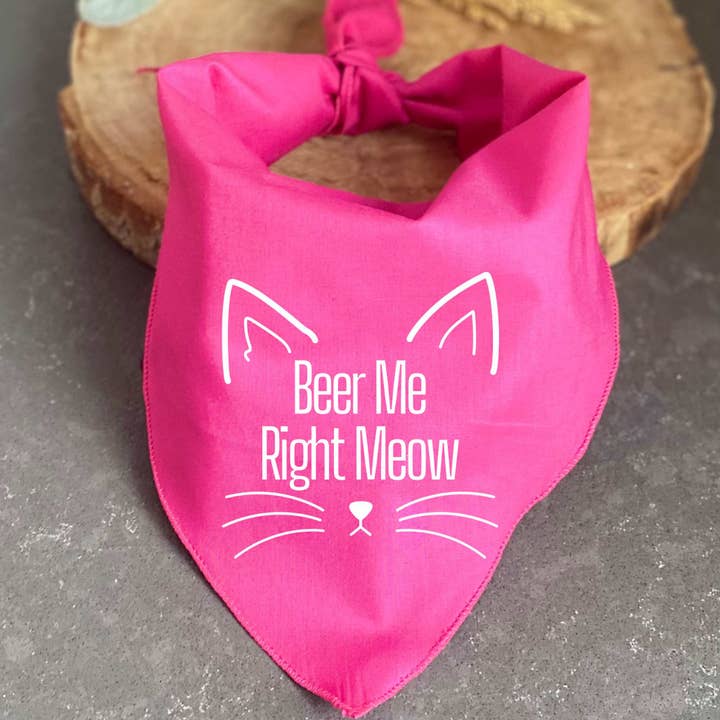 Beer Me Right Meow Cat Bandana, Craft Beer Pet Gear for wholesale by Craft Beer Pet Gear