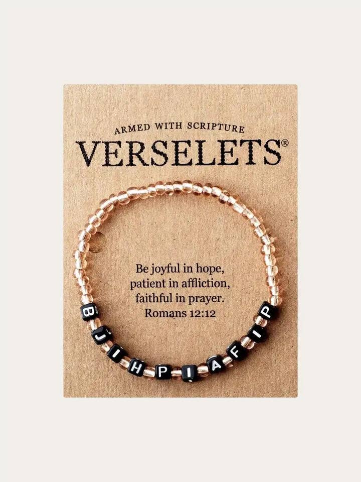 Soyez joyeux dans l'espérance, patients dans l'affliction, fidèles dans la prière. VERSELET® pour la vente par Verselets®