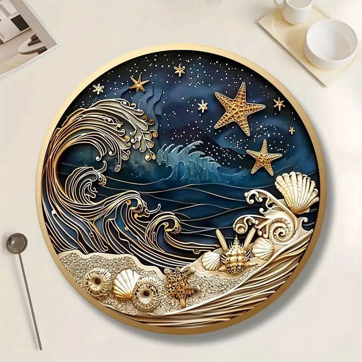 6pcs cork coasters with starry night retro texture for wholesale by Huis Van Merken