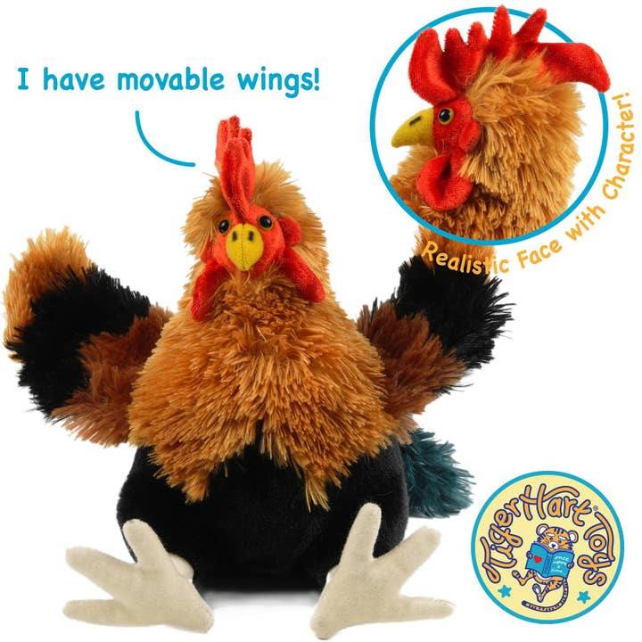 VIAHART Toy Co. - Wholesale Stuffed/Plush Toy - Kids & Baby - Riley The Rooster - 8 Inch Chicken Stuffed Animal Plush4