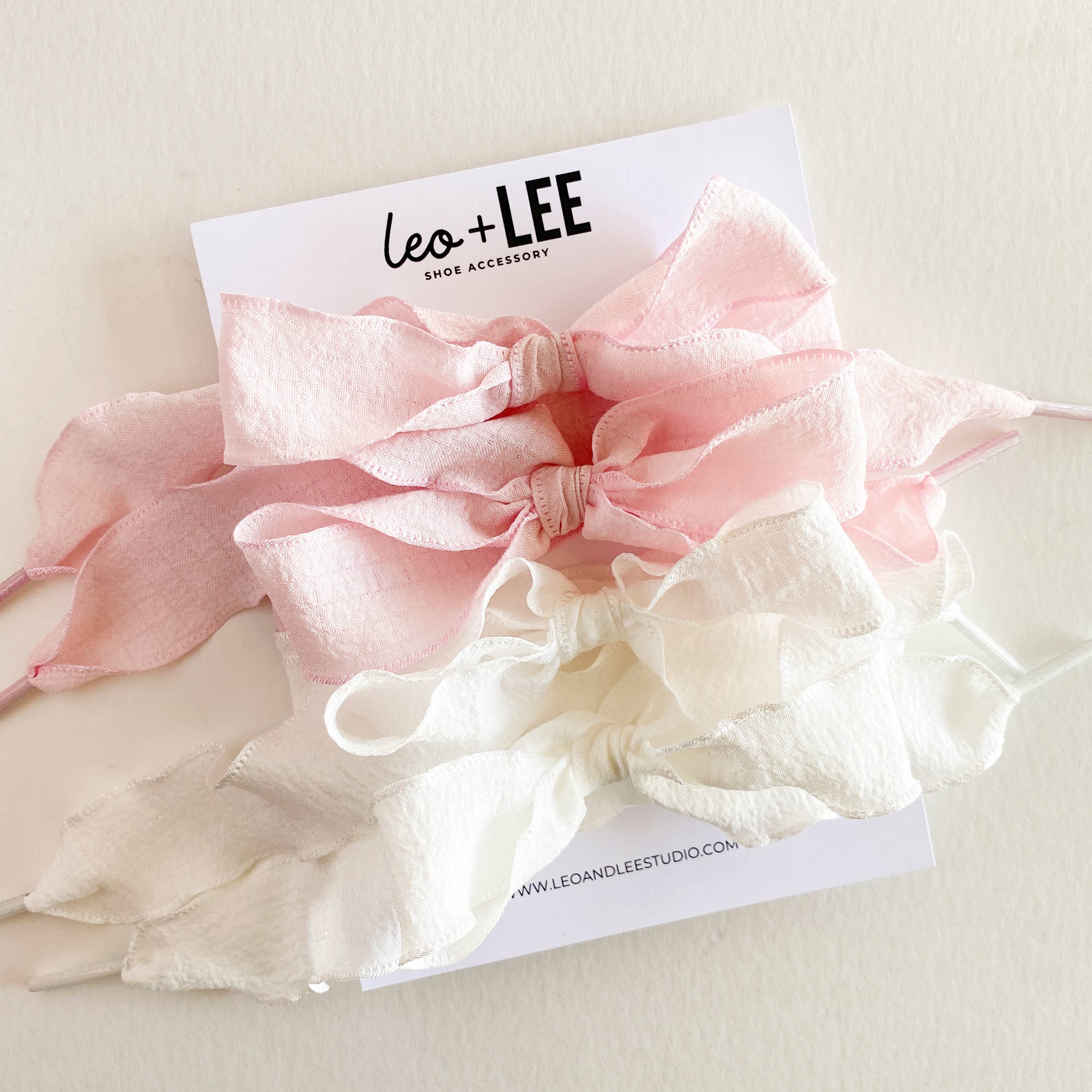 Leo & Lee Studio - Wholesale Shoelaces - Women's -  Gingham Shoe Lace Sets– Ribbon Bow Shoe Accessories12