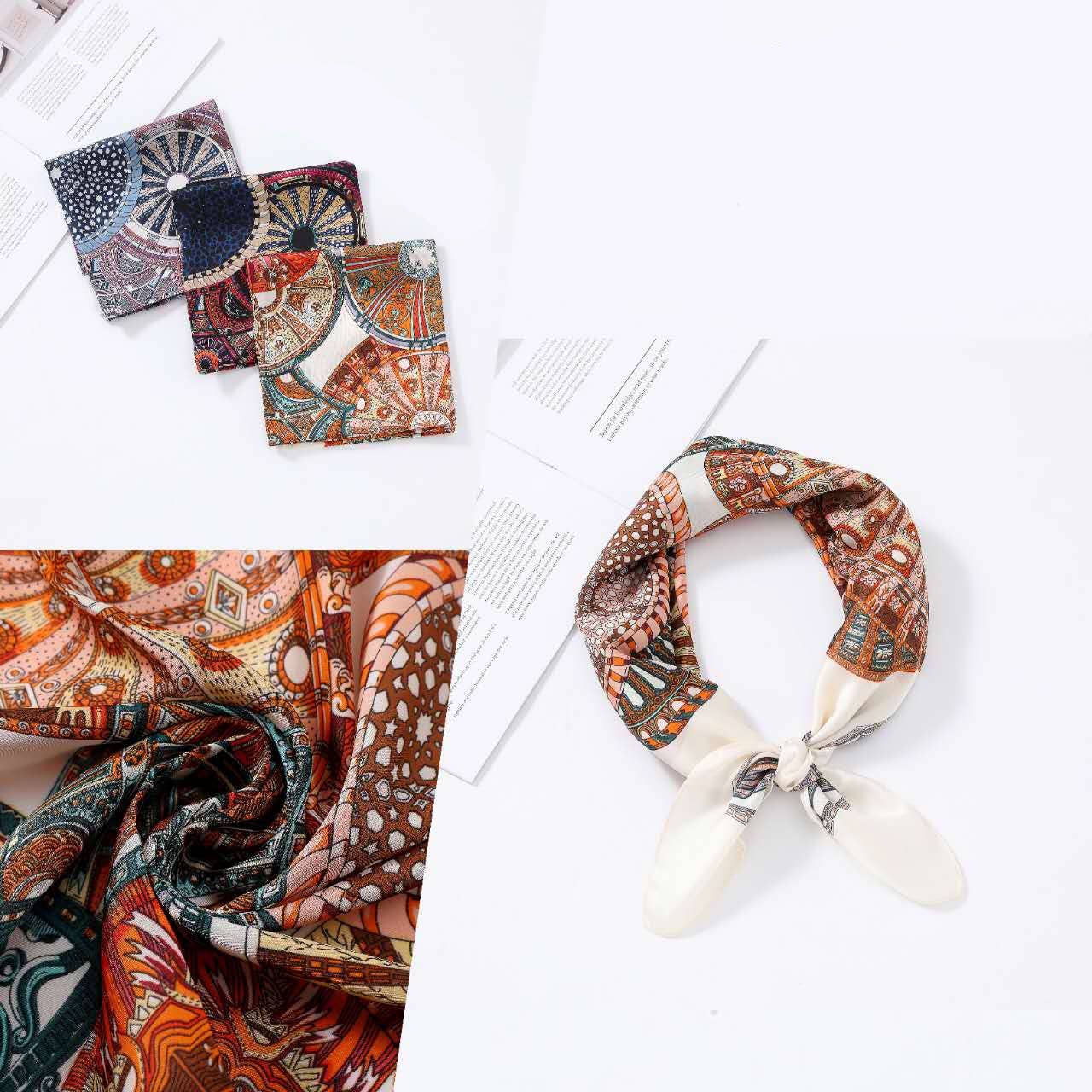 Nola by bijusol - Wholesale Scarf - Women's - Silk-Feeling Square Scarves - 70 cm x 70 cm 901720