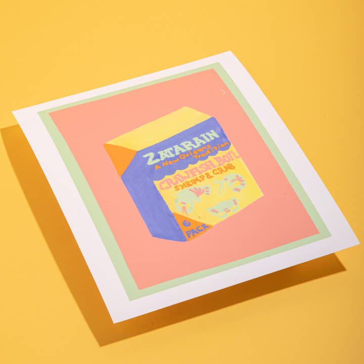 Zatarain Boil Pink Print for wholesale by Okra Bits