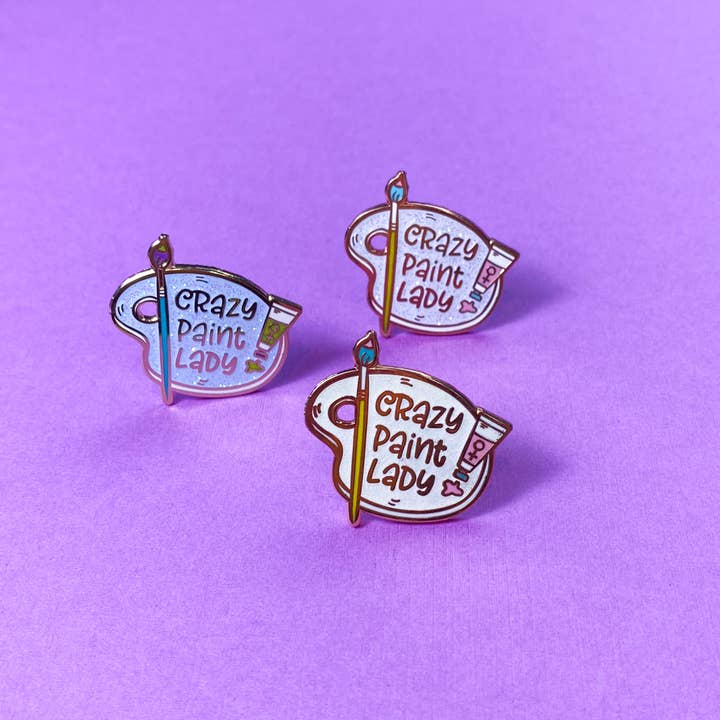 The Paint Sesh - Wholesale Reversspeld/knoop - Crazy Paint Lady Enamel Pin | Accessoires voor vrouwelijke artiesten