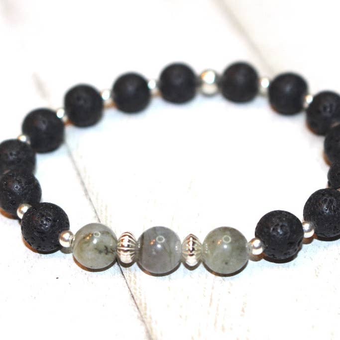 Labradorite Diffuser Gemstone Bracelet- Aromatherapy Bracelet for wholesale by The Risen Lotus LLC